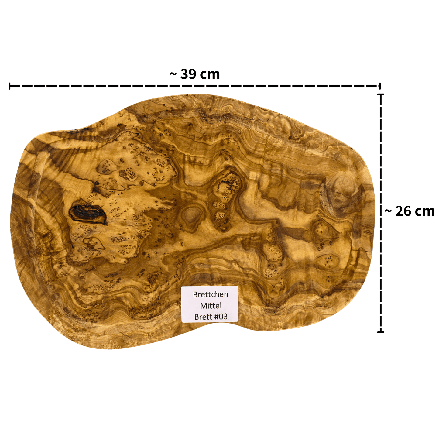 Olive Holzbrettchen Massivholz - Mittel 