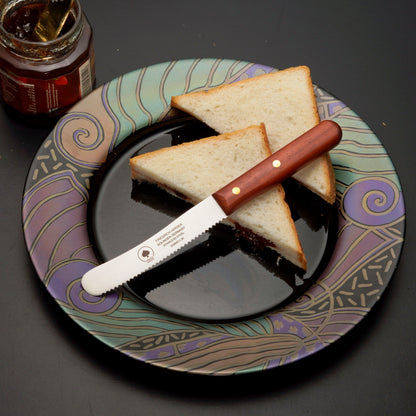 Buckelsmesser Brotmesser Solingen – Padouk Holzgriff mit Wellenschliff