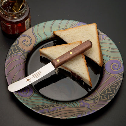 Buckelsmesser Brotmesser Solingen – Walnuss  Holzgriff mit Glattschliff