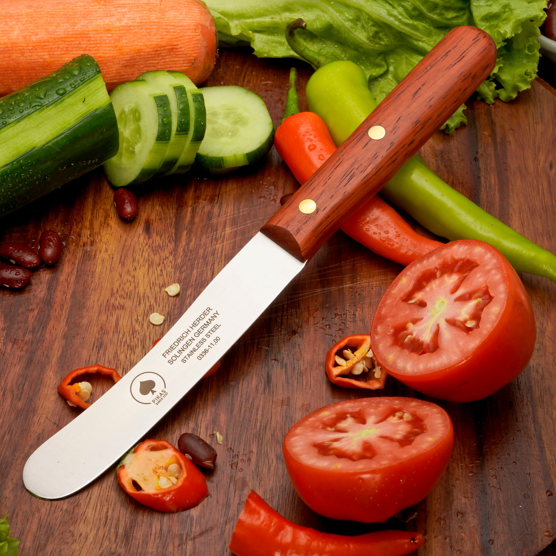 Buckelsmesser Brotmesser Solingen – Padouk Holzgriff mit Glattschliff