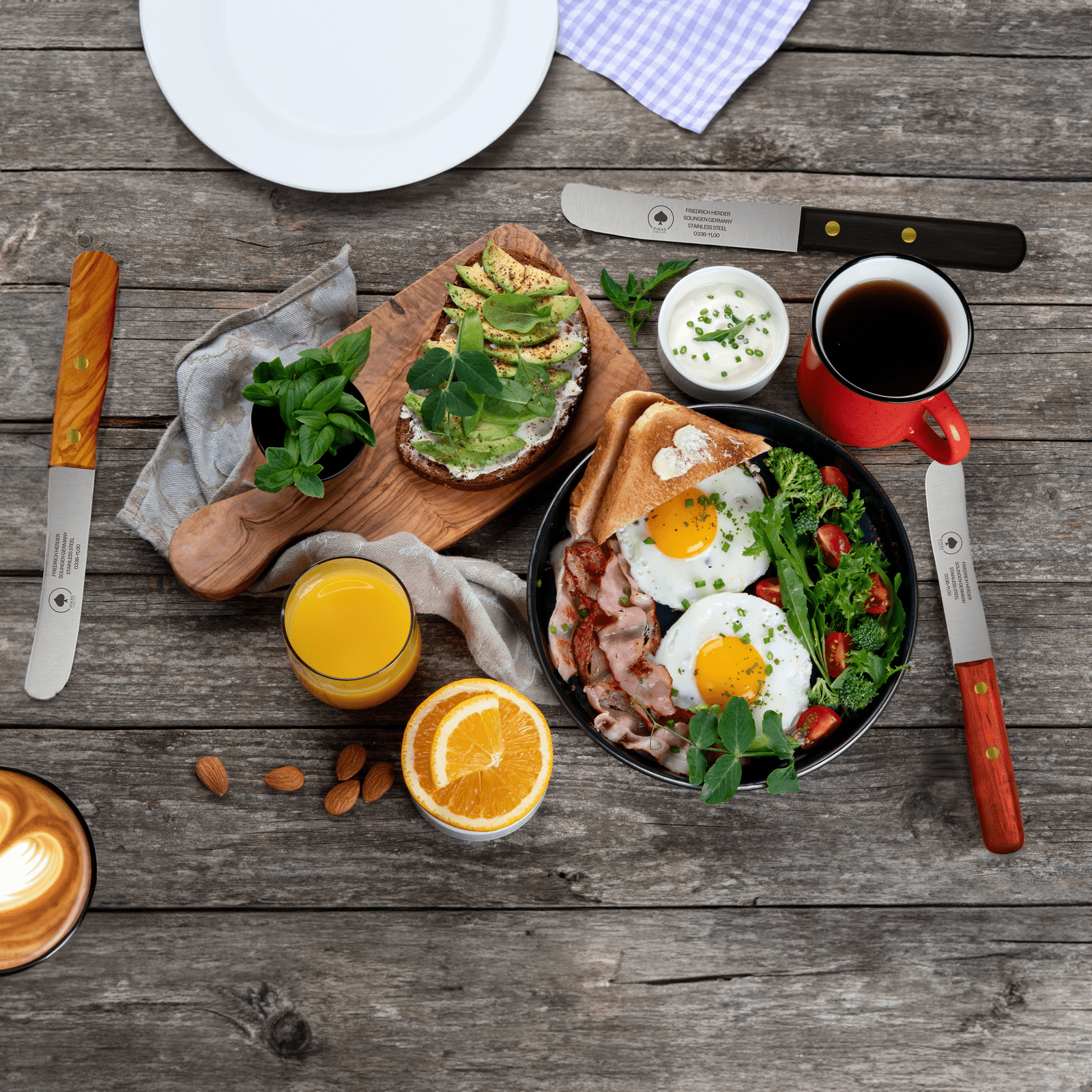 Frühstücksmesser Buckelsmesser aus Solingen mit Holzgriff – traditionelles Solingen Messer für Brot und Frühstück
