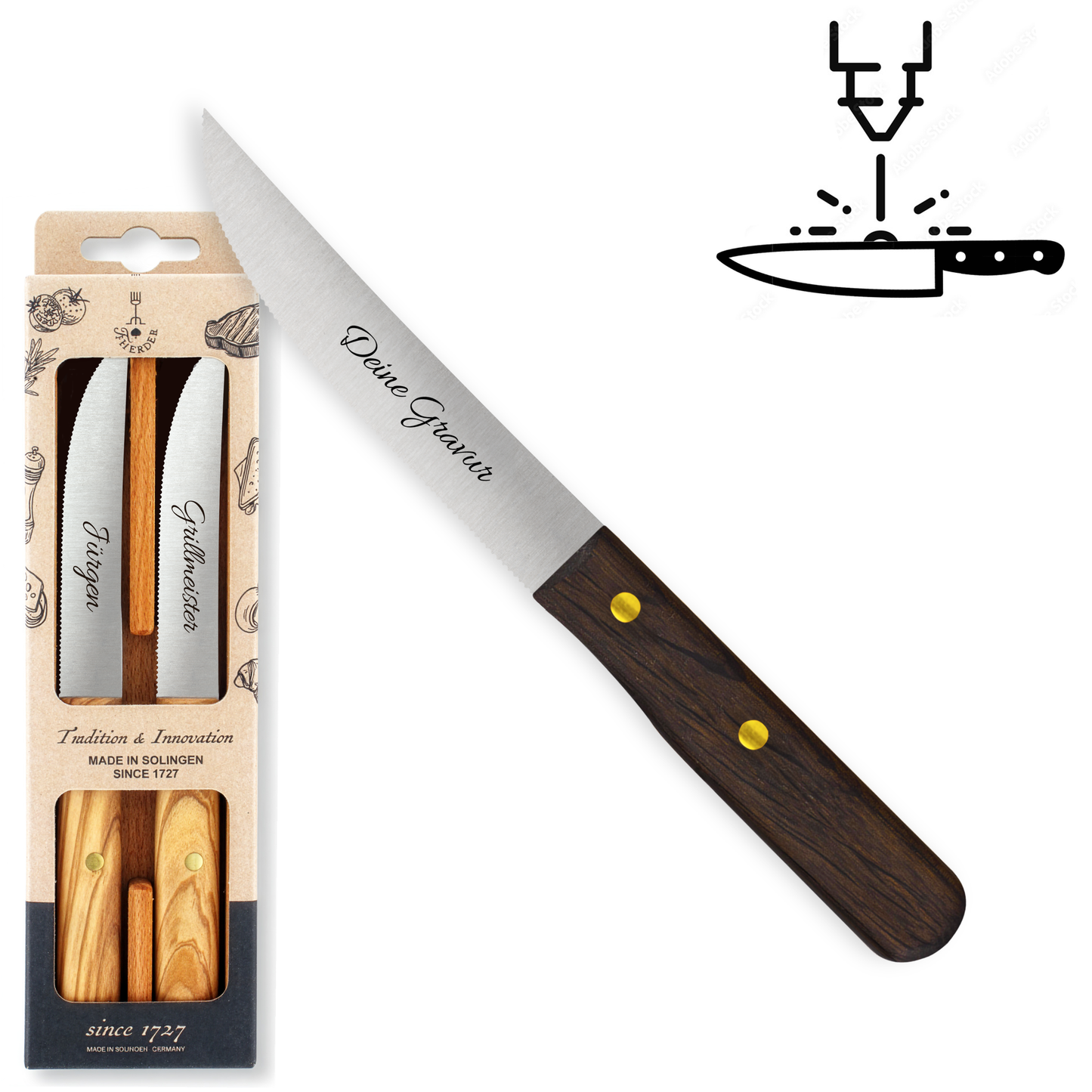 Steakmesser 2er Set - Eigene Gravur