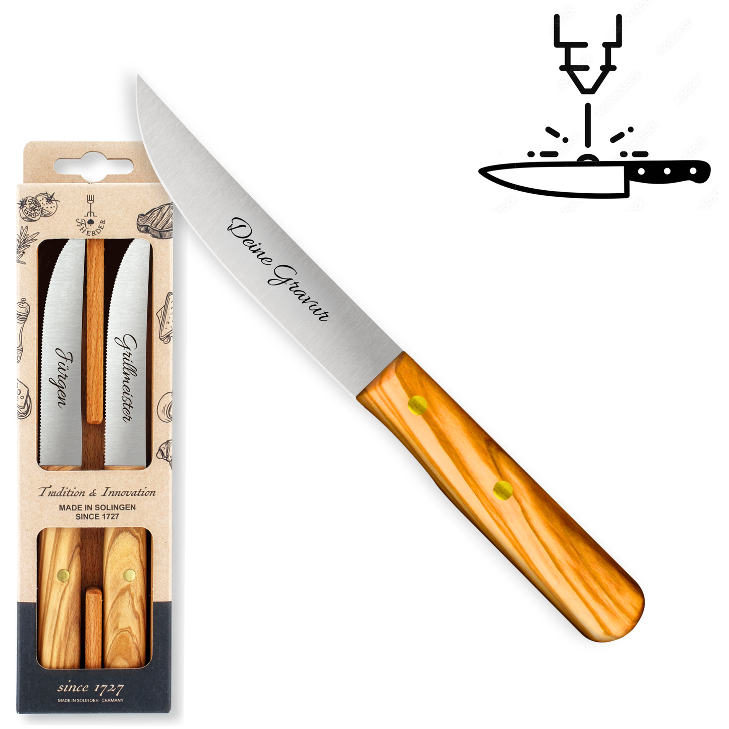 Steakmesser 2er Set - Eigene Gravur