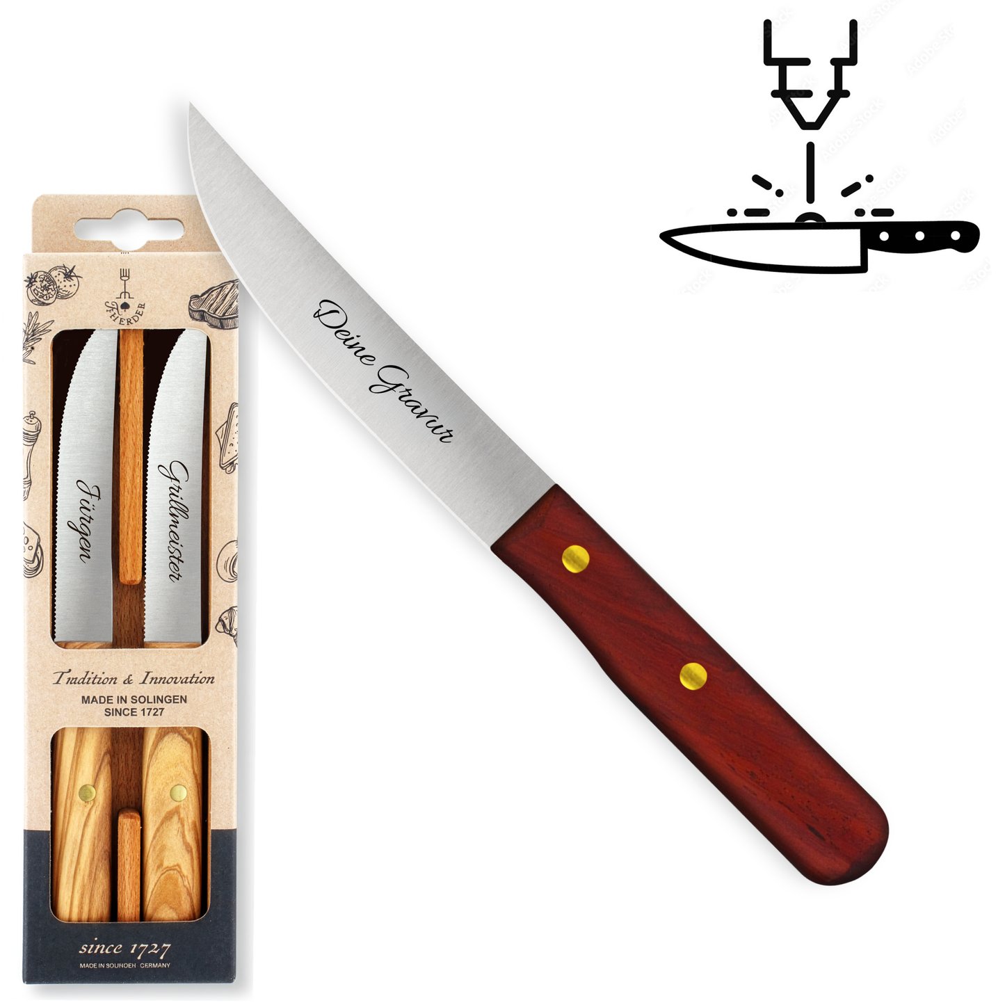 Steakmesser 2er Set - Eigene Gravur