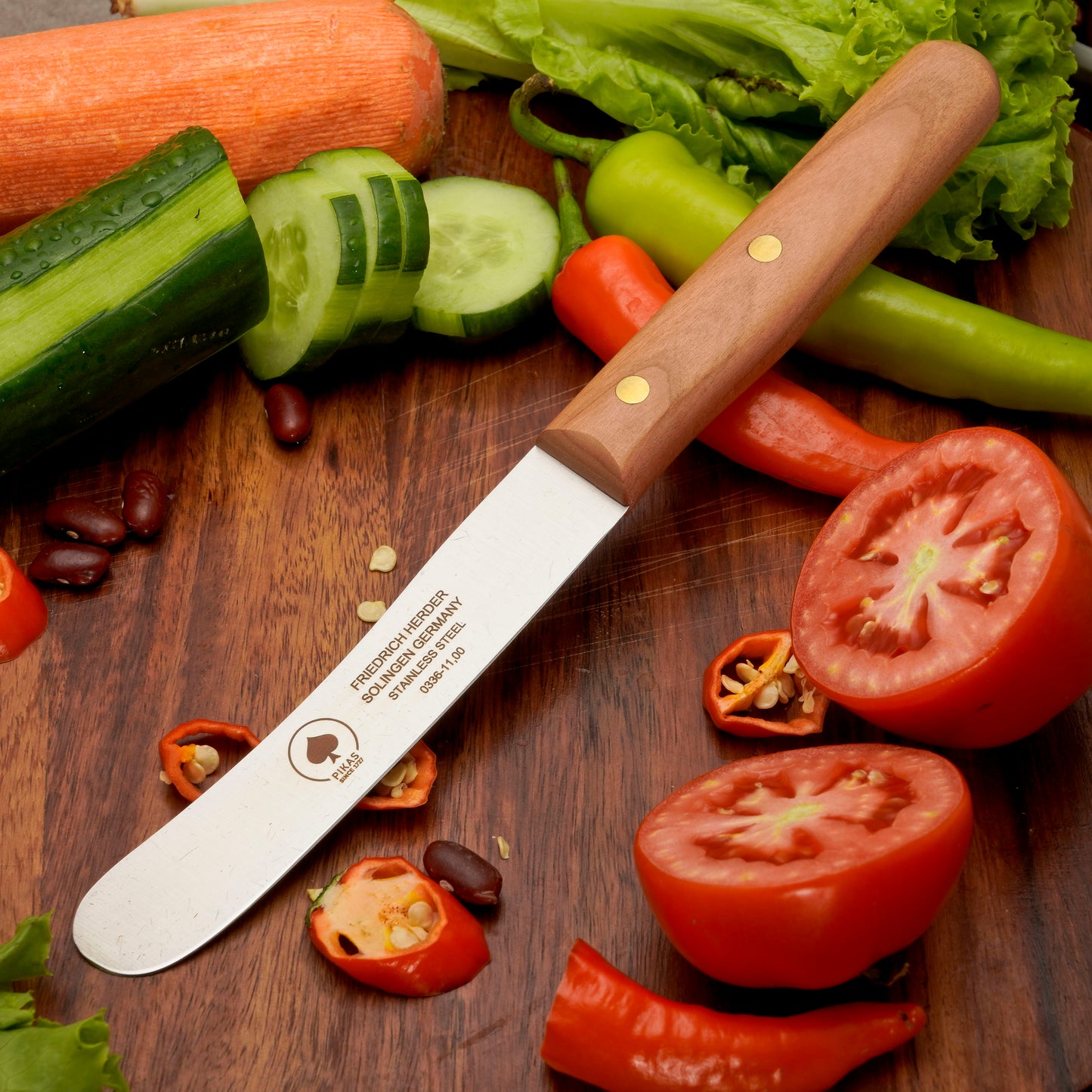 Buckelsmesser Brotmesser Solingen – Kirschholzgriff mit Glattschliff