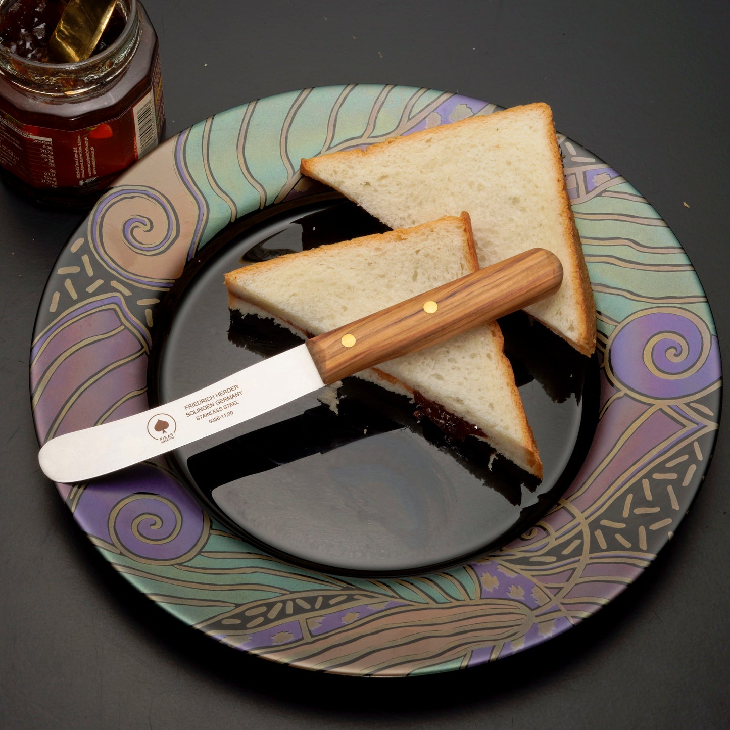 Buckelsmesser Brotmesser Solingen – Olivenholzgriff mit Glattschliff