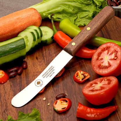 Buckelsmesser Brotmesser Solingen – Walnuss  Holzgriff mit Glattschliff