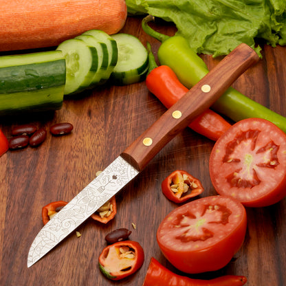 Gemüsemesser Solingen Zöppken Style Rostfrei kirsche mosaik Holzgriff Dünnschliff
