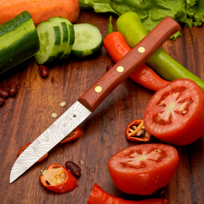 Gemuesemesser Solingen Zöppken Style Rostfrei padouk blatt Holzgriff Dünnschliff
