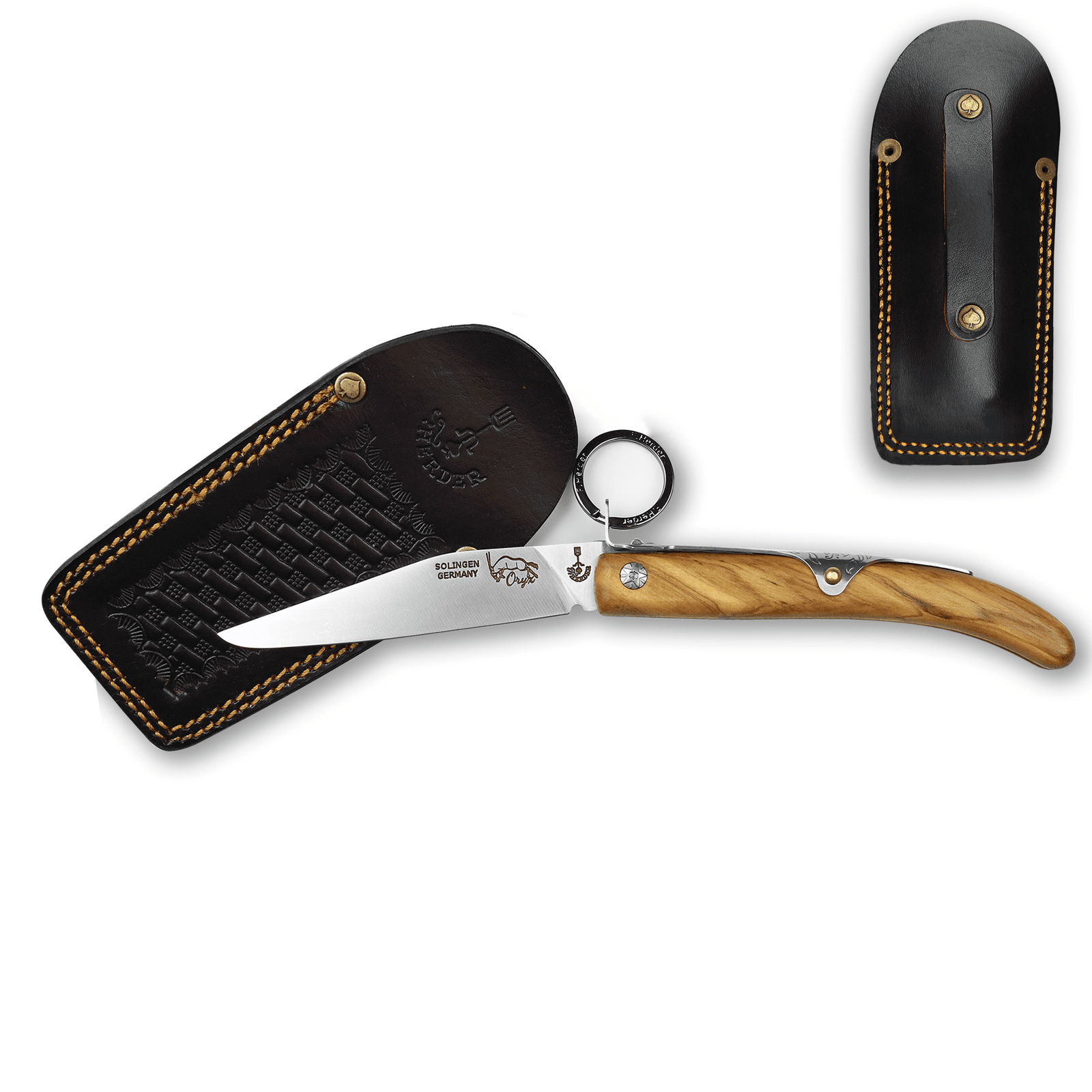 oryx lederscheide rindsleder taschenmesser 4133 solingen messerhuelle
