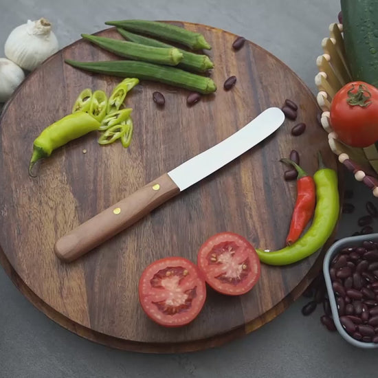 Brotzeitmesser Solingen – Brotmesser mit Buckelklinge und Kirschholzgriff