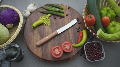 Brotzeitmesser Solingen – Brotmesser mit Buckelklinge und Kirschholzgriff
