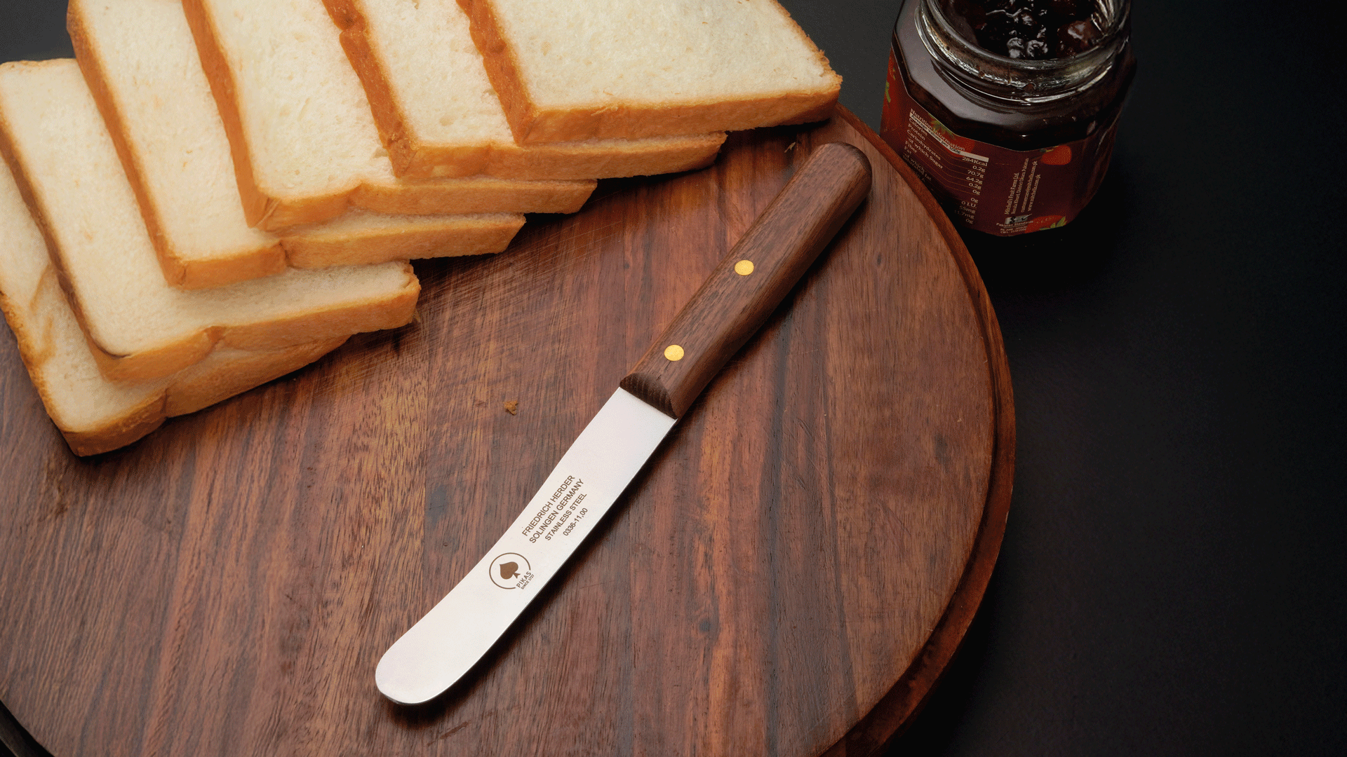 Buckelsmesser Solingen mit Walnussholzgriff – Brotzeitmesser