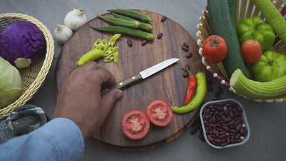 Frühstücksmesser Buckelsmesser aus Solingen mit Walnuss Holzgriff und Gravur BLUMEN – traditionelles Solingen Messer für Brot und Frühstück
