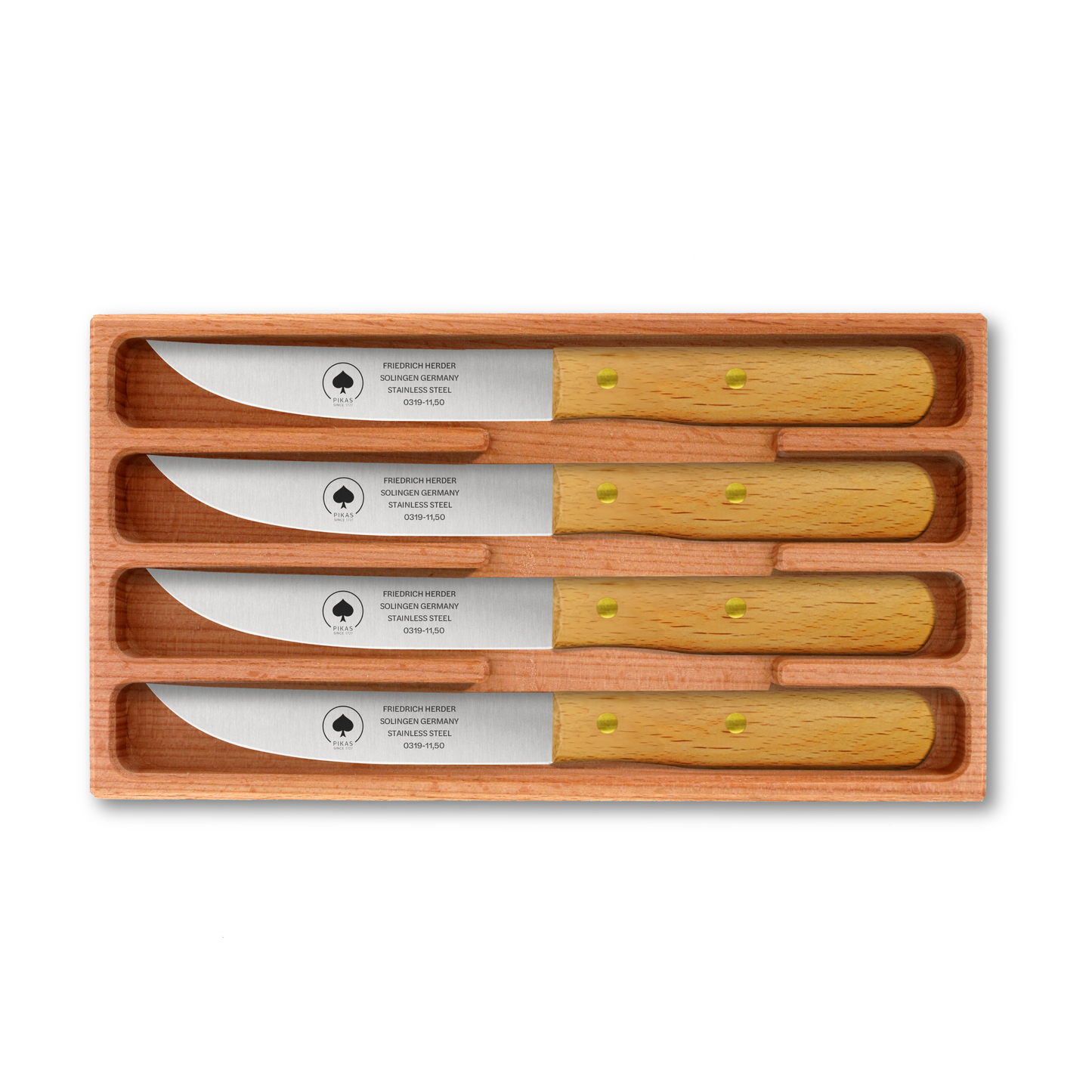 Steakmesser Holzgriff 4er Set