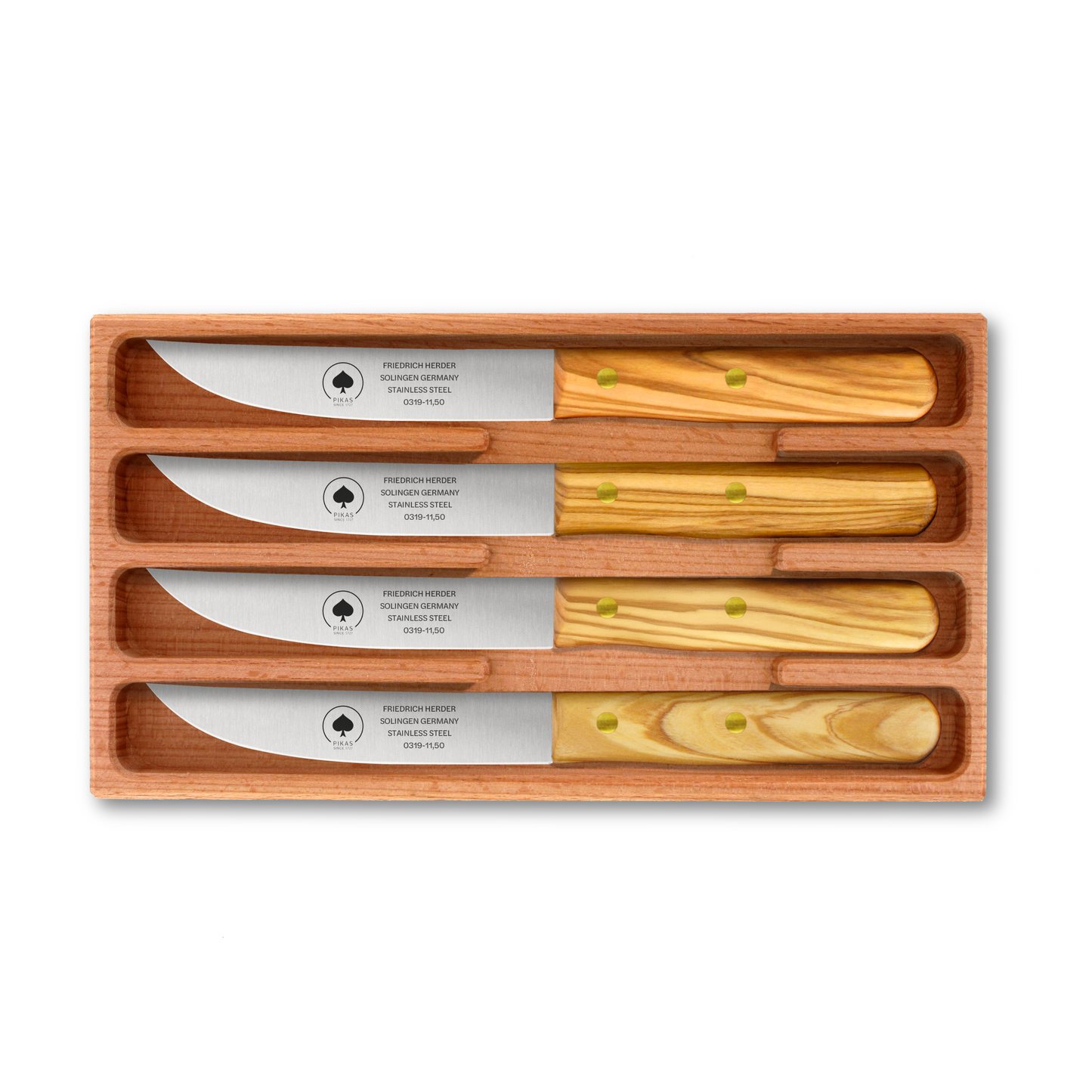 Steakmesser Holzgriff 4er Set