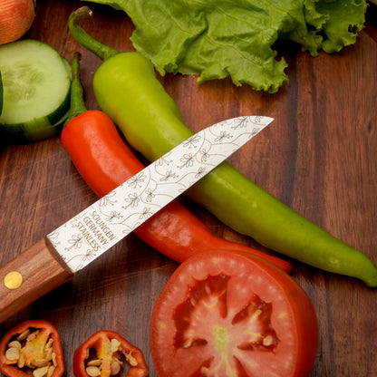 Gemüsemesser Solingen Zöppken Style Rostfrei kirsche ranken Holzgriff Dünnschliff
