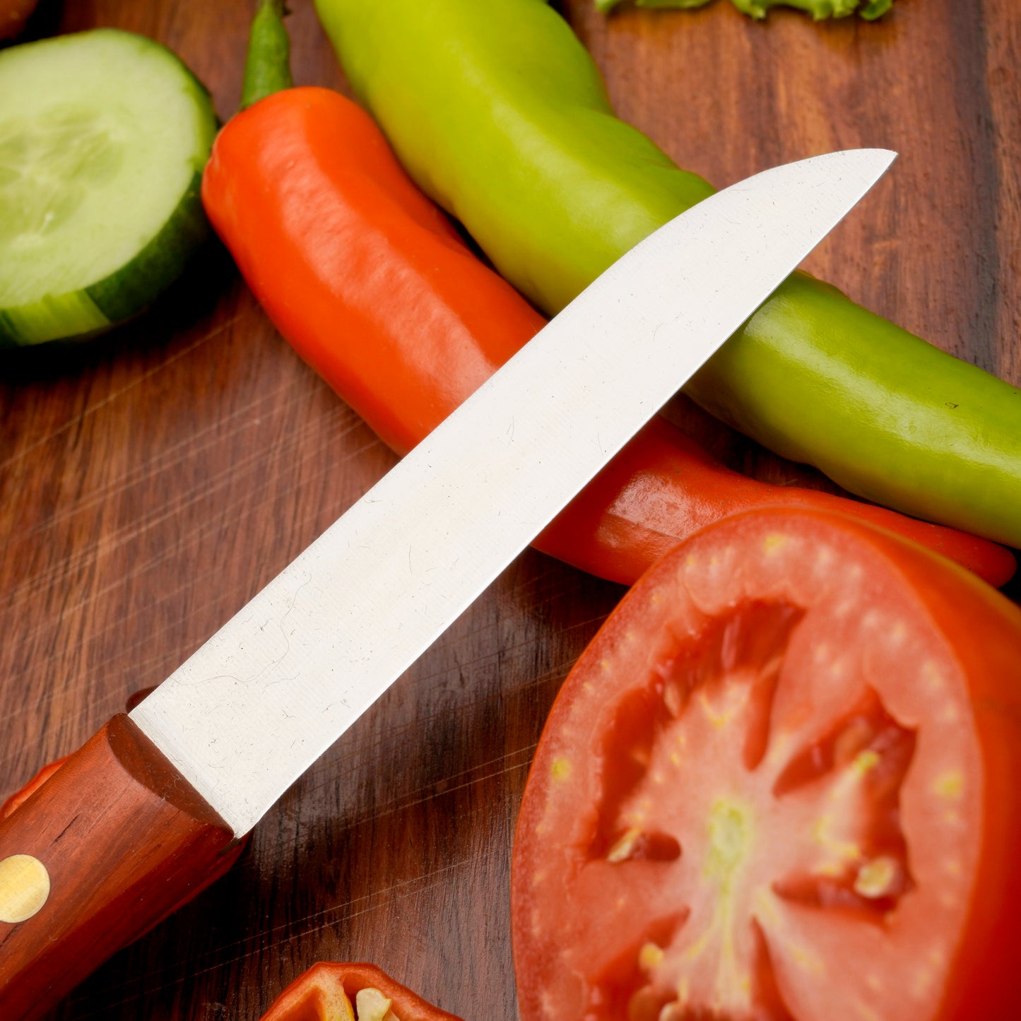 Gemuesemesser Solingen Zöppken Style Rostfrei padouk herder Holzgriff Dünnschliff
