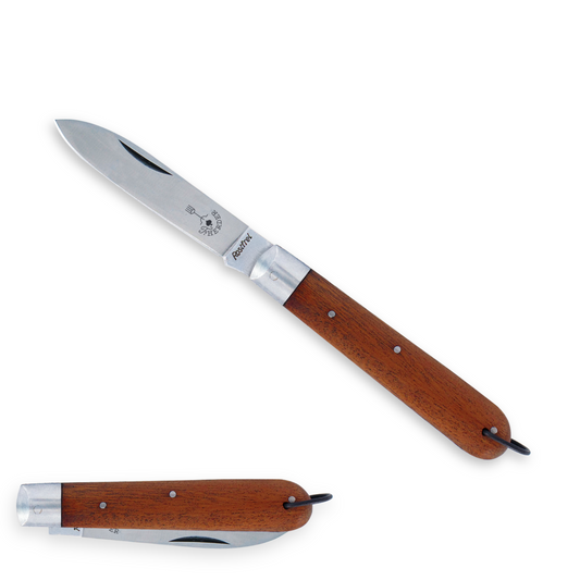 Herder Taschenmesser aus Italien mit Sapele-Holzgriff, rostfreie Klinge , hochwertig verarbeitet, ideal für Outdoor und Küche
