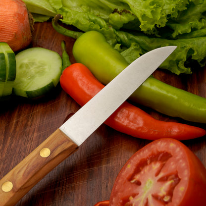 Gemuesemesser Solingen Zöppken Style Rostfrei olive herder Holzgriff Dünnschliff
